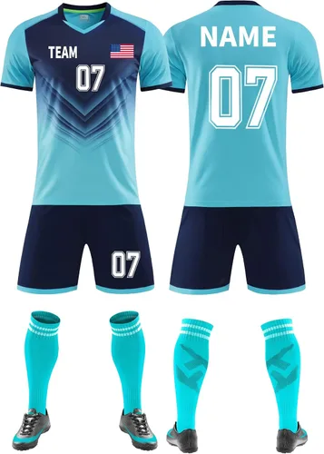 VIPOKO Camisetas de fútbol personalizadas con cualquier nombre y logotipo del equipo, camisetas de fútbol personalizadas para hombres y niños