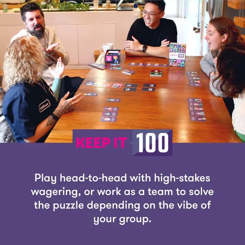 Miniatura 4 de Keep It 100: The Card Game by Cut Encuestas sorprendentes y adivinanzas intuitivas Juego de cartas para familiares, amigos, fiestas y noche