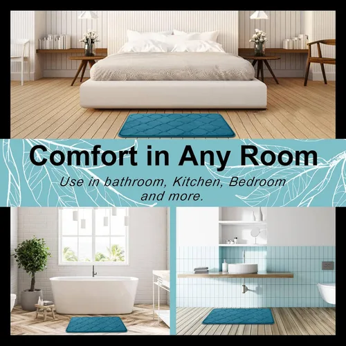 Miniatura 8 de OLANLY Alfombra de baño de espuma viscoelástica de 47 x 24 pulgadas, ultra suave y absorbente, antideslizante, cómoda, lavable a máquina, para suelo