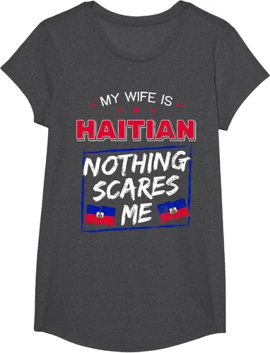 Miniatura 75 de My Wife Is Haitian Republic of Haiti Heritage Roots - Camiseta con bandera, Negro, S