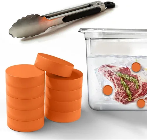 Sous Vide - Imanes de peso por AKS Co – Paquete de 10 imanes recubiertos de silicona, aptos para alimentos para sumergir bolsas de alimentos y