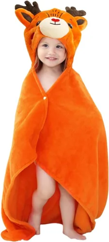Miniatura 9 de Manta Vestible con Capucha para Niños Pequeños Toallas con Capucha Suave y Acogedora Manta Vestible con Capucha para Niños y Niñas