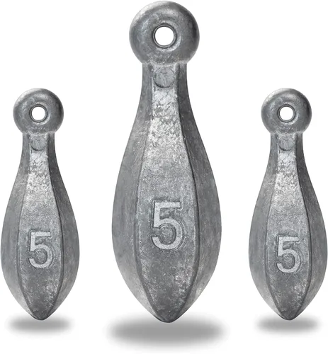 BLUEWING Pesos de pesca Bank Sinker 1 lb/2 lb/3 lb/5 lb/6 lb Caja de Pesos de Pesca de Plomo Bullet para Agua Salada 1 oz, 2 oz, 3 oz, 5 oz, 8 oz,