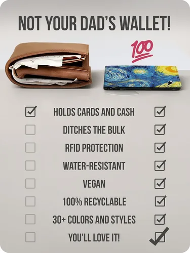 Miniatura 30 de SUPERVEK Cartera de papel: cartera delgada vegana, delgada, resistente al desgarro y al agua para hombre, The Great Wave, Regular