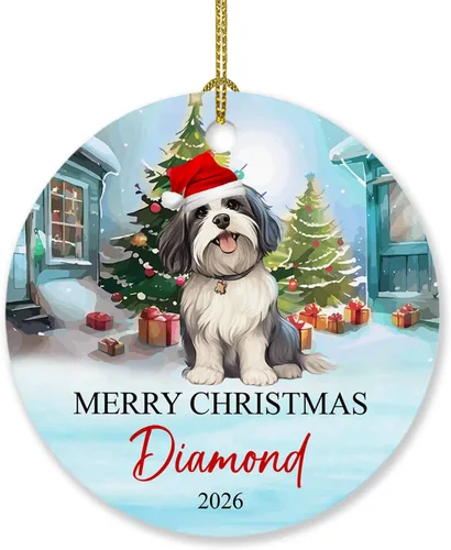 Miniatura 23 de Adorno personalizado de caniche negro, regalo para perro, mamá, perro, papá, adorno de Navidad único de perro caniche negro 2025, adorno de caniche