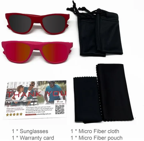Miniatura 29 de XII WY - Lentes de sol polarizados con protección UV y goma flexible para niños y niñas