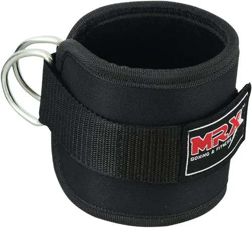 Miniatura 4 de MRX - Correa de tobillo con anillo en D, polea para levantamiento de pesas, tobillera acolchada, correas de gimnasio