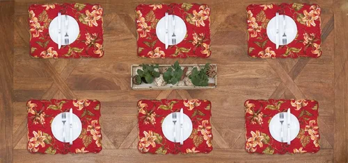 Miniatura 6 de C&F Home Sophia - Juego de 6 manteles individuales acolchados de 100 % algodón, 13 x 19 pulgadas, versátil, para verano, otoño, cosecha, enrejado