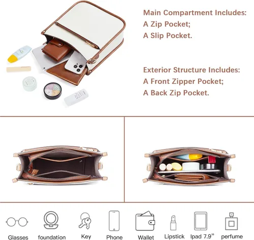 Miniatura 4 de Telena Monederos cruzados para mujer, de piel vegana, de moda, con correa ajustable para guitarra