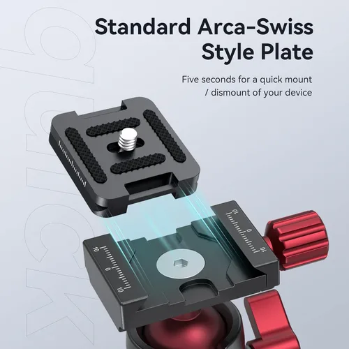 Miniatura 4 de SmallRig Trípode para iPhone de Escritorio Mini Trípode - Aleación de Aluminio de 20 pulgadas/50 cm con Cabeza de Bola de 360 Grados, Zapata Rápida