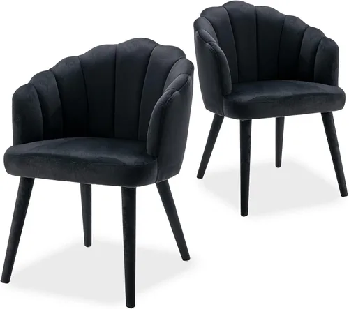 Miniatura 20 de chairus Juego de 2 sillas de comedor de terciopelo, modernas tapizadas de mediados de siglo, cómodos sillones decorativos para dormitorio, cocina