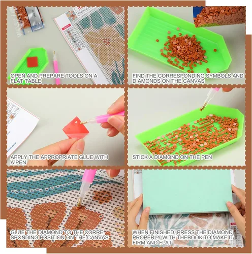 Miniatura 4 de Yeaqee Juego de 4 piezas de arte de diamantes, pintura de bricolaje para adultos, decoración estética de diamantes, decoración de habitación, lindas