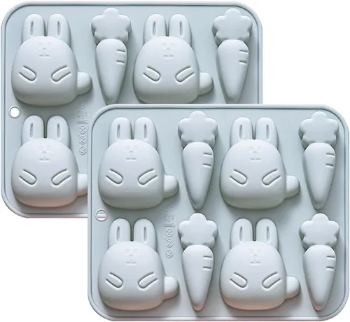 Miniatura 9 de Molde de silicona con forma de animal de 24 cavidades, incluye elefante, hipopótamo, león, oso, antiadherente, moldes para hornear para decoración