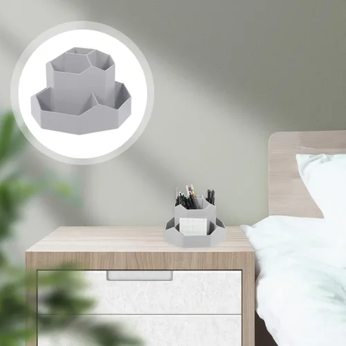 Miniatura 2 de STOBOK Organizador giratorio para brochas cosméticas, soporte para lápices, organizador de almacenamiento de bolígrafos, soporte de papelería