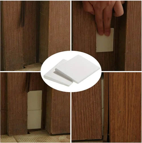 Miniatura 3 de Zonon 8 Piezas Sellos Autoadhesivos para Esquinas de Puerta Burletes Contra Corrientes de Aire Tope de Corrientes Sello de Marco de Puerta Espuma