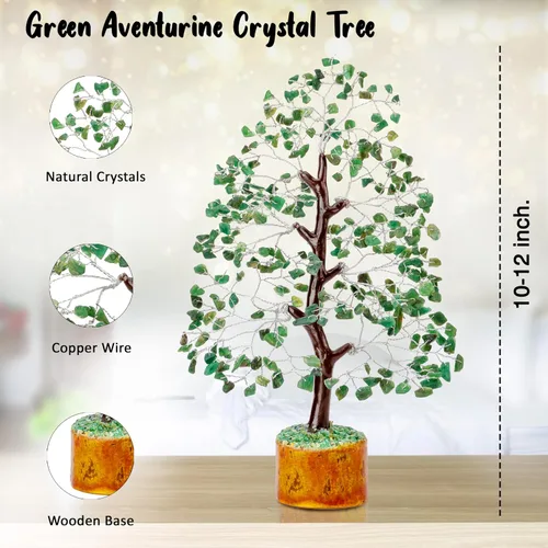 Miniatura 3 de Crocon Árbol de Gemas de Aventurina Verde Figura Feng Shui Bonsái de Dinero Equilibrio de Chakras Buena Suerte Reiki Cristales Curativos Decoración