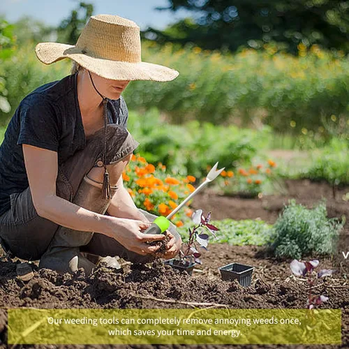 Miniatura 5 de Herramienta de desmalezadora manual de jardín con mango ergonómico, herramientas de deshierbe de acero inoxidable, herramienta de eliminación