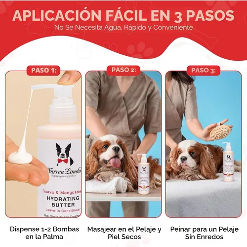 Miniatura 4 de Warren London Mantequilla Hidratante Acondicionador Sin Enjuague para Mascotas para Perros Loción para Piel y Pelaje Acondicionador de Aloe