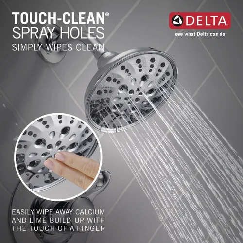 Miniatura 5 de Delta Faucet Esato Serie 14 - Grifo de ducha cromado monomando, kit de molduras de ducha con cabezal de ducha cromado H2Okinetic de 5