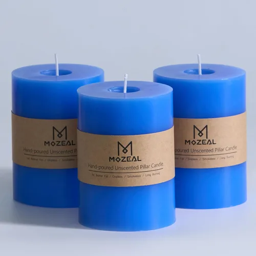 Miniatura 116 de MOZEAL Velas grandes sin perfume vertidas a mano de 3 x 8 pulgadas, sin humo, juego de 2, combustión lenta, sin goteo, aproximadamente 150 horas