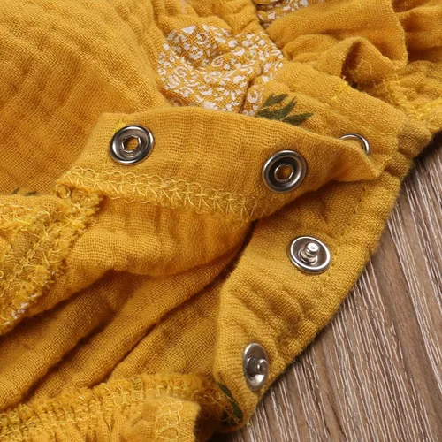 Miniatura 7 de Mameluco con volantes para bebé recién nacida, con diadema, ropa de verano