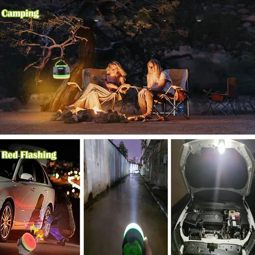 Miniatura 5 de LIT-PaTH - Linterna LED para campamento, luz recargable con base magnética, 4400 mAh, kit de supervivencia para emergencias, huracanes, cortes