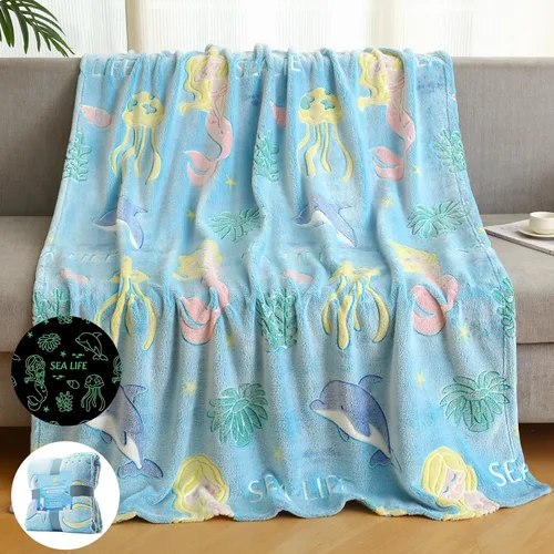 Miniatura 14 de LIFEYJ Manta que brilla en la oscuridad, regalos de unicornios para niñas, manta suave de 3, 4, 5, 6, 7, 8, 9, 10 años, juguetes para niñas de 6 a 8