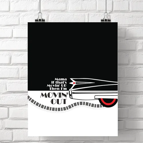 Miniatura 2 de I'm Movin' Out (Anthony's Song) - Classic Rock Lyric Inspired Music Wall Art Print Poster (10"L x 8"W, Print - Unframed)
