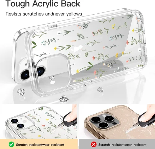 Miniatura 3 de ICEDIO Funda para iPhone 16+ Plus con protector de pantalla, transparente con patrones de moda, diseñada para niñas y mujeres, funda de ajuste