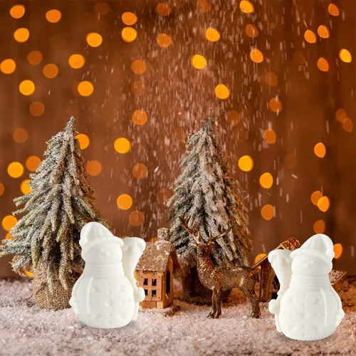 Miniatura 5 de Molde de silicona para velas de muñeco de nieve para hacer velas, decoración de Navidad, moldeo de jabón, manualidades navideñas, fundición de resina