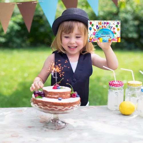 Miniatura 3 de D24TIME Certificados de cumpleaños para estudiantes – 36 piezas de acuarela, regalos de feliz cumpleaños para niños de profesores, suministros