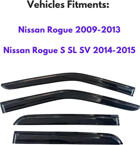 Miniatura 543 de KPY Visor de ventana compatible con Kia Soul 2009-2013, Protector contra lluvia de 4 unidades, deflectores de ventilación de ventana lateral