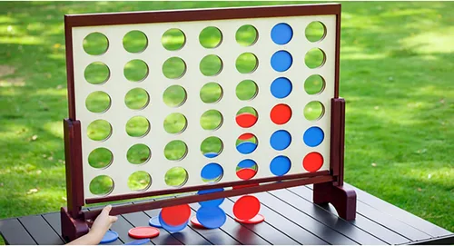 Miniatura 6 de Juego gigante 4 en fila para exteriores e interiores Juego de madera cuatro en una fila Jumbo para adultos y niños, juegos de patio Diversión