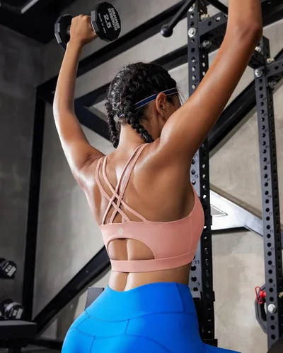 Miniatura 55 de Brasieres deportivos para mujer, con relleno, tipo camiseta sin mangas, sexis, con espalda cruzada, de alto impacto, largos, ideales para practicar