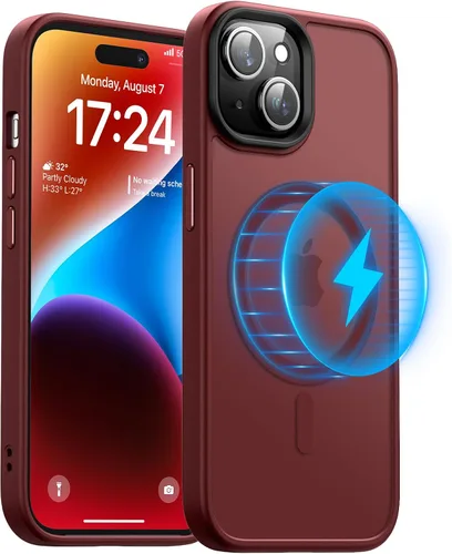 Miniatura 26 de Meifigno Magic Mag Series - Funda diseñada para iPhone 15 Pro, protección de grado militar y compatible con MagSafe, parte trasera mate translúcida