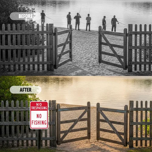 Miniatura 7 de SmartSign Letrero de jardín con estaca de 3 pies, 12 x 10 pulgadas, con estaca de 3 pies, aluminio laminado inoxidable de 40 mil, rojo y blanco, 1