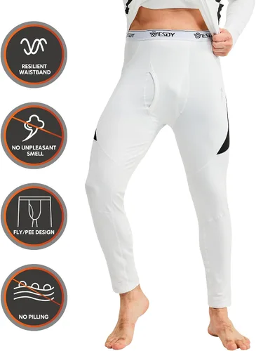 Miniatura 3 de CL convallaria Conjunto de ropa interior térmica para hombre con bragueta, capa base larga para invierno, equipo de caza, parte superior e inferior