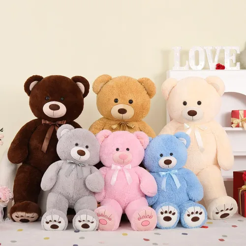Miniatura 6 de MorisMos Oso de Peluche Azul Gigante, Peluche Grande de 36 pulgadas para Baby Shower, Oso de Tamaño Real para Niños, Niñas, Novia en Cumpleaños, San