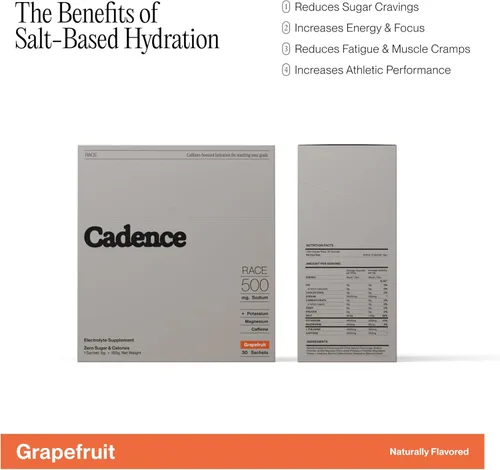 Miniatura 4 de Cadence Sachets Race Energy - Caja de cartón (0.18 oz x 30), hidratación respaldada por la ciencia, fórmula de electrolitos + cafeína