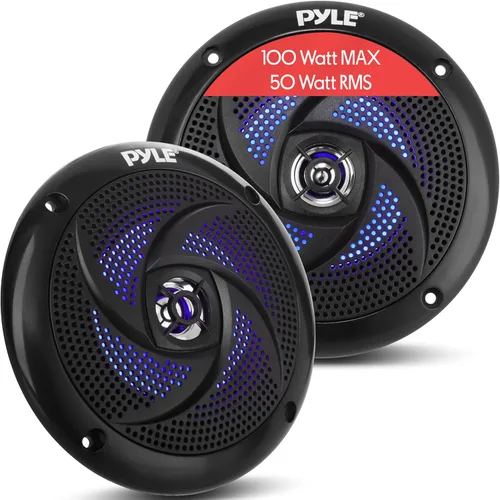 Pyle Altavoces Marinos Impermeables Certificados - 4'' de 2 Vías para Vehículos Todo Terreno y Sistema de Sonido Estéreo de Audio Exterior