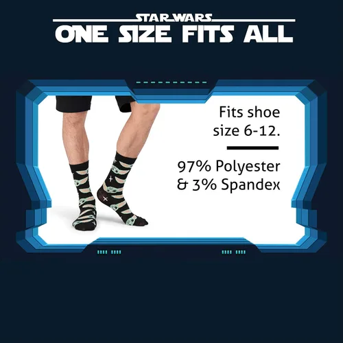 Miniatura 6 de Hyp Calcetines Baby Yoda Star Wars Mandalorian The Child Grogu para hombres mujeres y adultos 4 pares de calcetines en caja de regalo de Star Wars