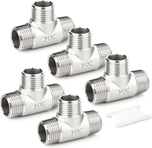 Miniatura 45 de TAISHER 2 piezas de accesorios de tubo en T de acero inoxidable 304, accesorios de tubo hembra NPT de 1-1/2" x 1-1/2" x 1-1/2