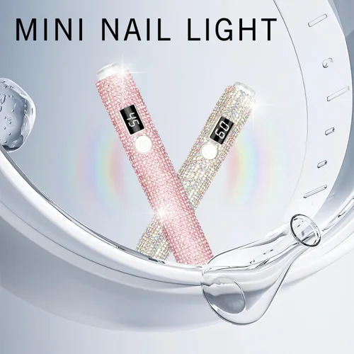 Miniatura 7 de Luz UV de mano para uñas de gel, lámpara de uñas UV con purpurina, mini lámpara de uñas de gel portátil inalámbrica para curado rápido, secador