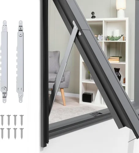 Bisagras de ventana, soportes de ventana, cerradura de ventana, barra telescópica de múltiples ranuras para ventana colgada, SUS304, 1 par, 10