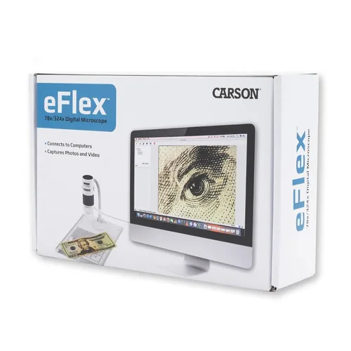 Miniatura 3 de Carson eFlex 75 x/300 x ampliación efectiva (sobre la base de un 21" monitor) con luz LED microscopio digital USB