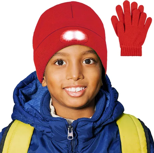 Miniatura 11 de HEAD LIGHTZ by Roq Innovation - Kids Beanie with Light & Glove Set - Unisex LED Beanie Hat with Light Built in, Rechargeable