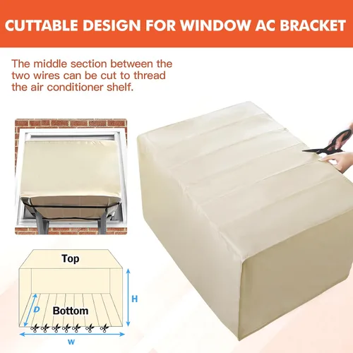 Miniatura 6 de 2 cubiertas de aire acondicionado de ventana para exteriores y cubiertas de aire acondicionado para interiores, aislamiento de 3 capas con papel