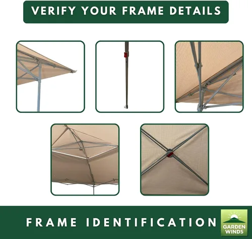 Miniatura 9 de Garden Winds Cubierta superior de repuesto RipLock 350 reforzada compatible con AbcCanopy, MasterCanopy, Cooshade 13 x 13 pies de pierna recta