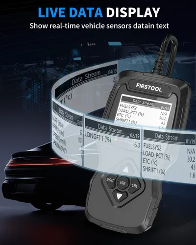 Miniatura 5 de Escáner OBD2 para automóvil FIRSTOOL, lector de código de diagnóstico OBD2 con preparación I/M, probador de batería, luz de control del motor