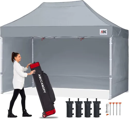 Miniatura 28 de Abccanopy - Toldo de 10 x 10 pies, con paredes laterales, sombra instantánea, con bolsa con ruedas para guardarlo. Incluye 4 bolsas de lastre, Azul